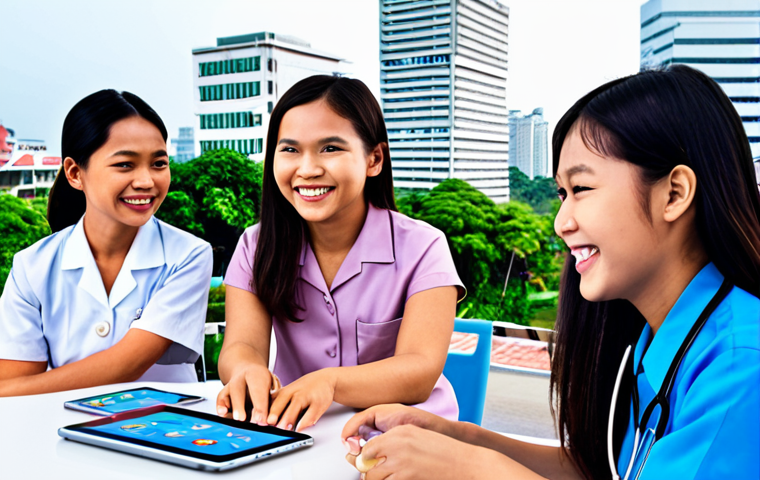 **Image:** A diverse group of Thai people (children, teens, adults, elderly) are smiling and engaged in various activities, symbolizing mental well-being.  In the background, a modern Thai cityscape with a hospital and office buildings is visible, indicating the wide range of career opportunities for clinical psychologists.  A subtle overlay of digital technology (like a telehealth app icon) hints at the evolving digital landscape of mental healthcare.