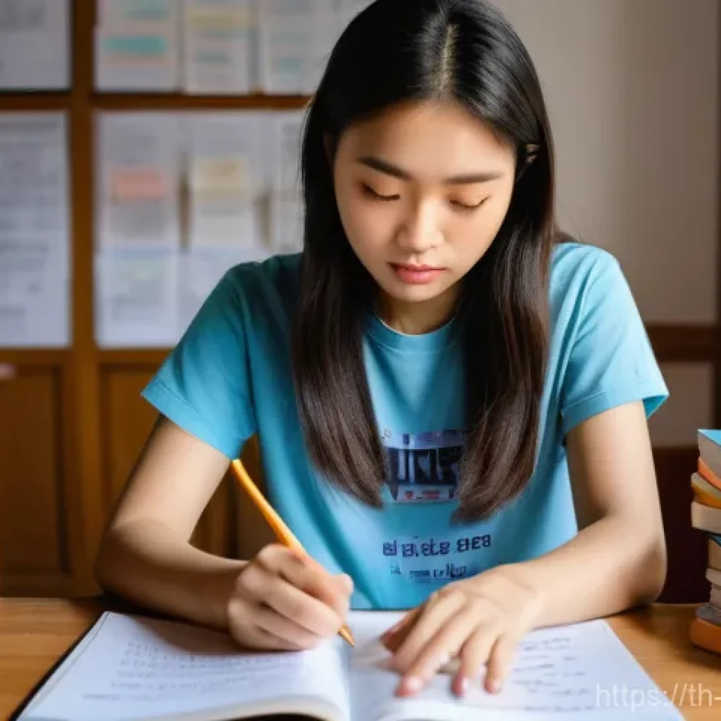 임상심리사 시험 공부 스케줄 - **Prompt:** A focused young Thai woman, in her early 20s, is diligently studying for her clinical ps...