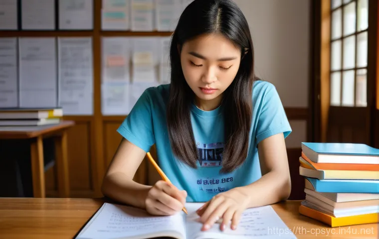 임상심리사 시험 공부 스케줄 - **Prompt:** A focused young Thai woman, in her early 20s, is diligently studying for her clinical ps...