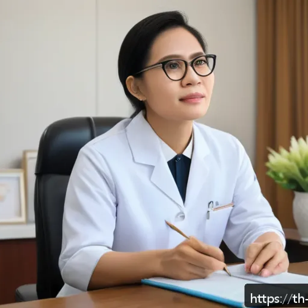임상심리사 진로 계획의 중요성 - A professional clinical psychologist in a modern Thai hospital setting, wearing formal attire and ey...